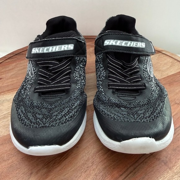 Skechers Microspec Max Kids Black Grey Size 1 US YouthSneakers 403920L - Picture 2 of 12